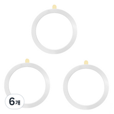 더블유케이스 맥세이프링 플레이트 자석 스티커, 화이트, 6개 화이트, 6개