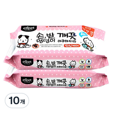에티펫 반려동물 손발 엉덩이 깨끗 물티슈, 80개입, 10개
