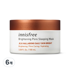 이니스프리 브라이트닝 포어 슬리핑 마스크, 100ml, 6개