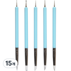 Dasababa 塑膠手柄工藝矽膠 + 壓花雙面筆 5件組 天藍色, 3套, 5種