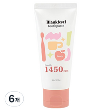 블랑키즐 유아용 1450 고불소 치약 복숭아향, 60g, 1개입, 6개