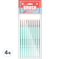 Awesome Painting 多功能設計畫筆 斜角筆 平頭筆 組合畫筆 ANGULAR 10入, 1號, 4個