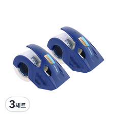 델리 무소음 미니 안전칼날 테이프 커터기 2p + 투명 박스테이프 48mmx40m 2p, 네이비, 3세트