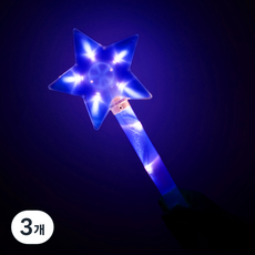 파티짱 LED 별봉 응원봉 야광 콘서트 응원 용품 도구, 블루, 3개