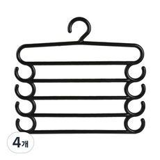마켓감성 다기능 바지걸이, 블랙, 4개