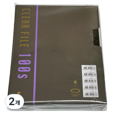 문화산업 문화 듀플렉스 클리어 파일 100p, 흑색(F526-71), 2개