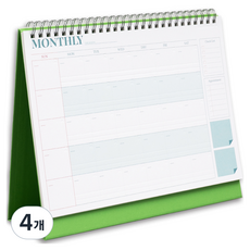 루카랩 생각함 프레스드 라인 데스크 캘린더 만년형, 그린, 4개