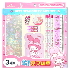 三麗鷗角色 深得我心文具組, 3套, 美樂蒂 粉紅色
