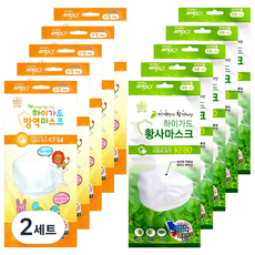 하이가드 숲의숨 방역 황사마스크 2종 세트 소형 KF94 5p + 대형 KF80 5p, 2세트