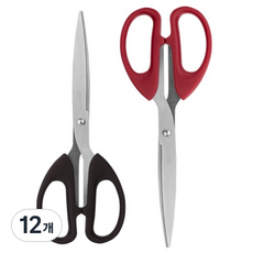 deLi 得力 多用途辦公室剪刀 210mm, 12個, 黑色, 紅色