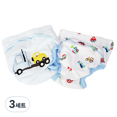 조이멀티 배변훈련팬티 2입, 자동차E (블루), 3세트