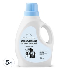 생활공식 딥클리닝 유아용 세탁세제, 1.8L, 5개