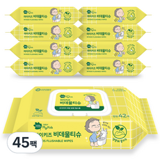 GREEN FINGER 綠手指 兒童專用濕式衛生紙, 42張, 45包, 55g