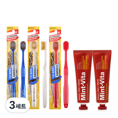 EBISU 프리미엄케어 6열 광폭 헤드 칫솔 61 랜덤발송 3p + 스트롱 민트비타치약 120g 2p 세트, 3세트