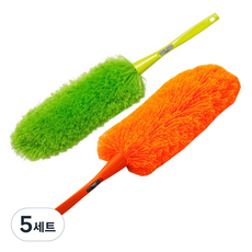 초극세사 흡착 먼지 털이개, 오렌지 + 그린, 5세트