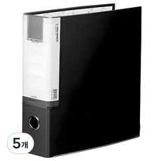 Heemang 合紙D型環3孔活頁夾, 黑色, 5個