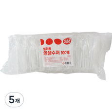 식자재왕 일회용수저, 100개, 5개