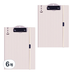 알로데 스트랩 덮개형 클립보드 A4 세로형, B05 파우더핑크, 6개