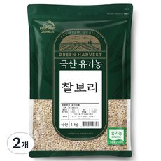 그린하베스트 국산 유기농 찰보리, 1kg, 2개