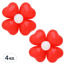 Partyzzang 康乃馨 雙層康乃馨花朵氣球組, 綜合色, 4套