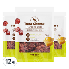 더캣 고양이 마블링 슬라이스 간식, 혼합맛(참치/치즈), 50g, 12개