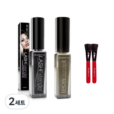 divaderme 睫毛增長液 + 眉毛增長液 卡布奇諾棕 + 紅色刷具 2件組, 2個, 睫毛 + 眉毛 + 刷具 2件
