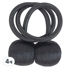 민스리빙 자석 커튼 타이백 볼 3 x 45 cm, 블랙볼, 4개