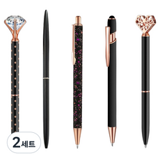 DOnG-A Pms 珠寶水鑽原子筆5件組, 藍色, 2套