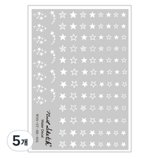 Nail Sketch 水轉印貼紙 普普藝術, 635 星星 白色, 5個