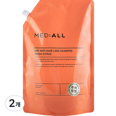 Mediol Alcipi Antilos 頭皮淨化脫髮緩解洗髮水大容量筆芯柑橘, 1600ml, 2個