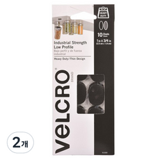VeLCRO 威扣 強力橢圓形薄型黑色膠帶 10入, 2個
