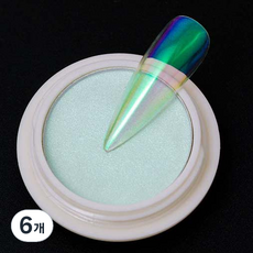 Dalmoa 美甲全息極光亮粉, 光束(I-2), 6個
