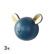 바우마켓 타공식 동물 벽걸이 후크 곰, 블루, 3개