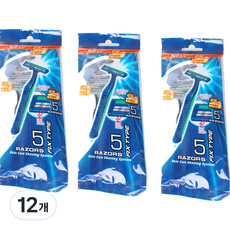 JINI U 雙層刀片拋棄式刮鬍刀, 12個, 5入