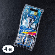 KAI 貝印 男士拋棄式刮鬍刀組 AX-5SE1 axia 組合包, 4套, 刮鬍刀 + 替換刀片 5入