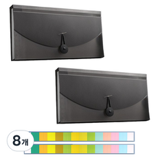 미소로운 영수증 보관 아코디언 영수증정리함 + 인덱스스티커, 투명블랙, 8개