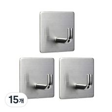 Homevanesse 不鏽鋼 304 黏貼式壁掛掛鉤 DG307, 單一顏色, 15個