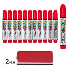 DONG-A 白板筆 12入 + 板擦組, 紅色, 2套