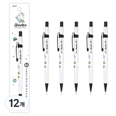 자바펜 쭈바프렌즈 쭈바어스 샤프 오덕 화이트, 0.5mm, 12개