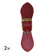 Knitt 皮帶皮革對穿式釦環, 酒紅色, 2個
