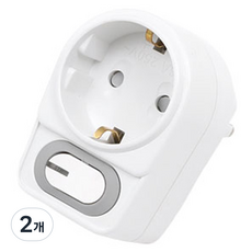 에코파워탭 국내 제조 LED 절전형 L자형 멀티탭 1구 EPM-L4011, 8.2cm, WHITE, 2개