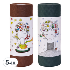 베베솜 일회용 수세미 60p x 2종 세트, 카키그린, 브라운, 5세트