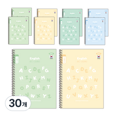 PENPIA 2 000 3行英文線圈筆記本, 隨機出貨, 30個