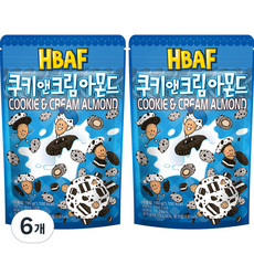 바프 쿠키앤크림 아몬드, 190g, 6개