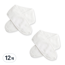 BAKOJEL 柔軟雙面洗臉髮帶, 白色, 12個