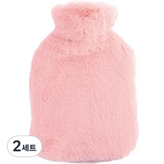 생활애찬 기모 보온 물주머니 찜질 핫팩 핑크 1000ml, 2세트