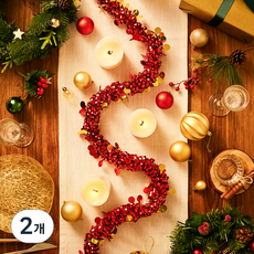 텐셀 반짝이 도트 크리스마스가랜드, 레드, 2.7m, 2개