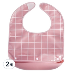 成人用防水用餐輔助圍兜 短版, 2個, 粉紅色