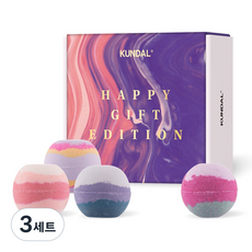 쿤달 버블 앤 스파클링 배쓰밤 입욕제 해피 기프트 에디션 4종 세트, 3세트, 200g