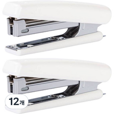 deLi 得力 圓頭迷你釘書機 10號釘 粉彩色系, 白色, 12個